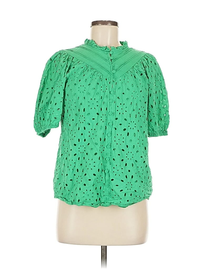 Pre-owned Prettygarden Short Sleeve Blouse In Green