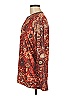 Unbranded Aztec Or Tribal Print Red Long Sleeve Henley Size M - photo 5