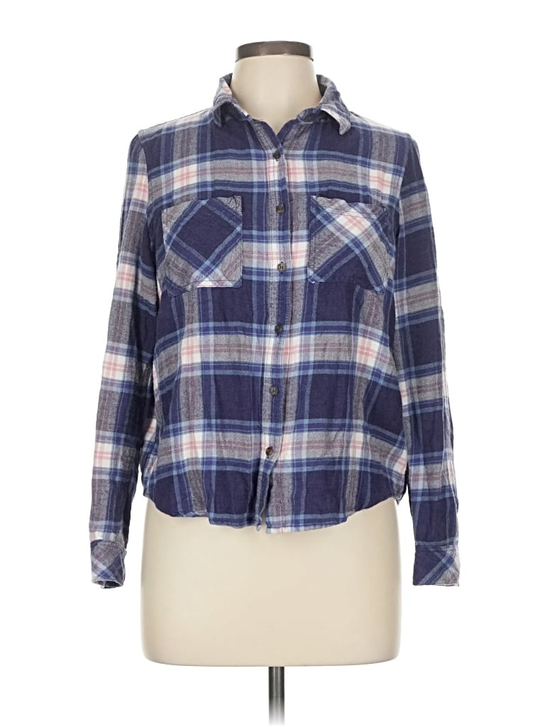 Pre-owned Love Tree Long Sleeve Button Down Shirt In Blue
