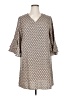 Unbranded 100% Polyester Print Tan Casual Dress Size XL - photo 1