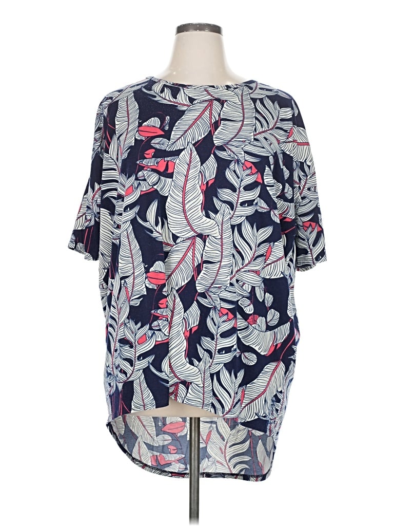 Pre-owned Lularoe Short Sleeve Blouse In Blue