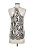 Lavender Brown 100% Rayon Animal Print Silver Sleeveless Blouse Size S - photo 2