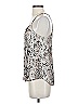 Lavender Brown 100% Rayon Animal Print Silver Sleeveless Blouse Size S - photo 5