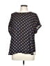 Maurices 100% Polyester Polka Dots Blue Short Sleeve Blouse Size L - photo 1