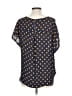 Maurices 100% Polyester Polka Dots Blue Short Sleeve Blouse Size L - photo 2