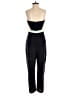 BCBGMAXAZRIA 100% Silk Color Block Black Jumpsuit Size 4 - photo 2