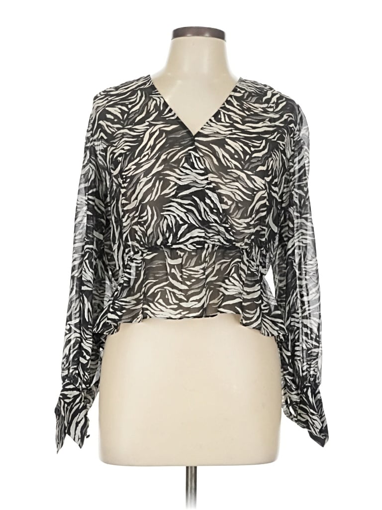 Pre-owned The Kooples Long Sleeve Blouse In Black