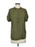 Point Sur 100% Viscose Green Short Sleeve Blouse Size S (tall) - photo 1