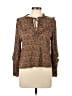 a loves a 100% Rayon Brown Long Sleeve Blouse Size L - photo 1