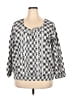 Soft Focus 100% Cotton Gray 3/4 Sleeve Blouse Size 18 - photo 1