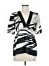 BCBGMAXAZRIA Silver Short Sleeve Blouse Size S - photo 1