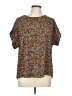&.Layered 100% Polyester Animal Print Brown Short Sleeve Blouse Size L - photo 1