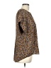 &.Layered 100% Polyester Animal Print Brown Short Sleeve Blouse Size L - photo 4
