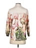 By Anthropologie 100% Polyester Floral Ivory 3/4 Sleeve Blouse Size XXS - photo 2