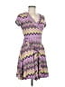 Snap Chevron-herringbone Purple Cocktail Dress Size M - photo 1