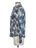 BCBGMAXAZRIA 100% Cotton Print Blue Long Sleeve Blouse Size XS - photo 5