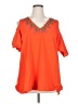 Misia Orange Short Sleeve Blouse Size 1X - photo 1