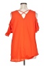Misia Orange Short Sleeve Blouse Size 1X - photo 2