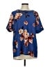 Staccato 100% Polyester Floral Blue Short Sleeve Blouse Size M - photo 1