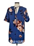 Staccato 100% Polyester Floral Blue Short Sleeve Blouse Size M - photo 2