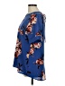 Staccato 100% Polyester Floral Blue Short Sleeve Blouse Size M - photo 5