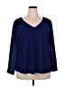 ELOQUII 100% Polyester Blue 3/4 Sleeve Blouse Size 18 - photo 1