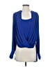 BCBGMAXAZRIA 100% Polyester Blue Long Sleeve Blouse Size S - photo 1