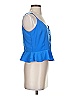River Island 100% Polyester Blue Sleeveless Blouse Size 10 (petite) - photo 4