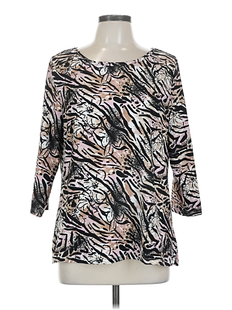 Pre-owned Emily Daniels 3/4 Sleeve Blouse In Black