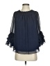 Assorted Brands 100% Polyester Blue 3/4 Sleeve Blouse Size S (estimated) - photo 1