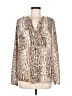 Daniel Rainn 100% Polyester Animal Print Ivory Long Sleeve Blouse Size M - photo 1