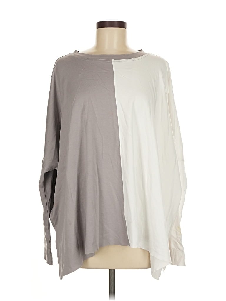 Pre-owned Planet By Lauren G 3/4 Sleeve Blouse In Gray