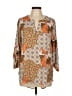 Cato 100% Polyester Orange 3/4 Sleeve Blouse Size L - photo 1