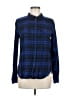 Paige Plaid Blue Long Sleeve Button-Down Shirt Size M - photo 1