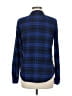 Paige Plaid Blue Long Sleeve Button-Down Shirt Size M - photo 2