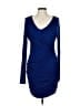 BCBGMAXAZRIA 100% Modal Solid Blue Cocktail Dress Size L - photo 1