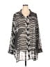 Roaman's Stripes Silver 3/4 Sleeve Blouse Size 36W - photo 1
