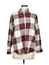 Old Navy 100% Cotton Checkered-gingham Brown Long Sleeve Button-Down Shirt Size M - photo 1