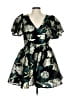 Mac Duggal 100% Polyester Print Teal Cocktail Dress Size 10 - photo 1