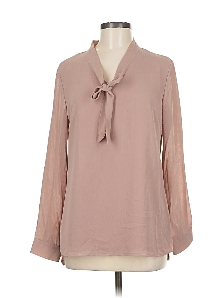 Pre-owned Acevog Long Sleeve Blouse In Pink