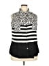 Lularoe Animal Print Black Sleeveless Button-Down Shirt Size 2X - photo 1