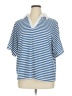 Unbranded Stripes Blue Short Sleeve Blouse Size 1X - photo 1