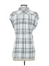 Rails 100% Rayon Plaid Silver Short Sleeve Blouse Size XS - photo 2