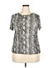 Halogen Animal Print Silver Short Sleeve T-Shirt Size 2X - photo 1
