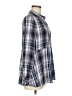J.Jill 100% Viscose Plaid Silver Long Sleeve Button-Down Shirt Size M - photo 4