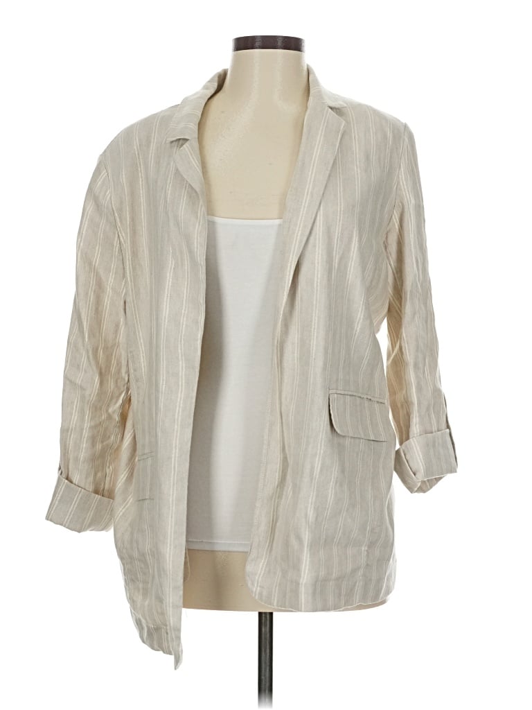 Pre-owned Chico's Blazer Jacket In White