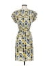 Speed Control 100% Polyester Print Yellow Casual Dress Size S - photo 2