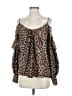 Parker 100% Polyester Brown 3/4 Sleeve Blouse Size S - photo 1