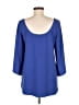 W by Worth 100% Polyester Blue 3/4 Sleeve Blouse Size 6 - photo 2