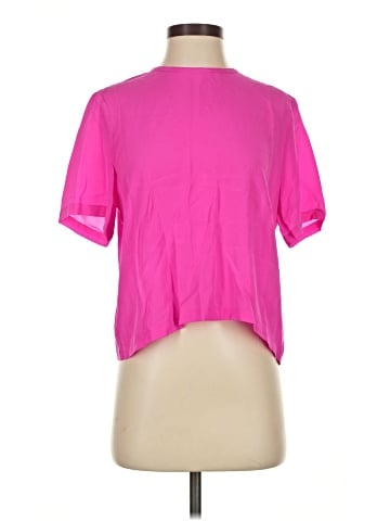 Lavender Brown Short Sleeve Silk Top (view 1)